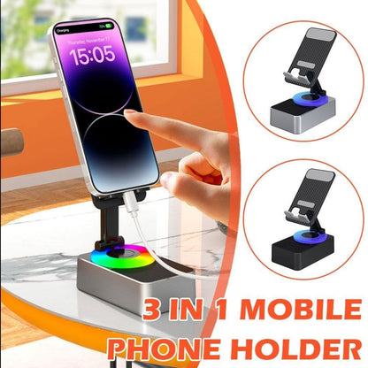 Soporte Amplificador y Cargador de Celular con Luz RGB
